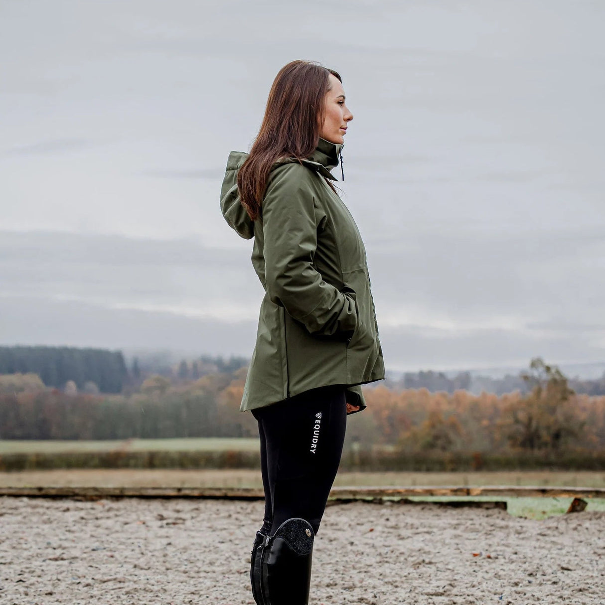 EQUIDRY Women's Iris Waterproof Riding Jacket #colour_green