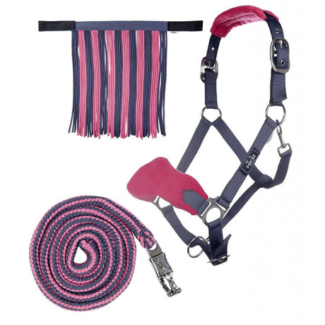 HKM Head Collar & Lead Rope with Panic Hook & Fly Fringe