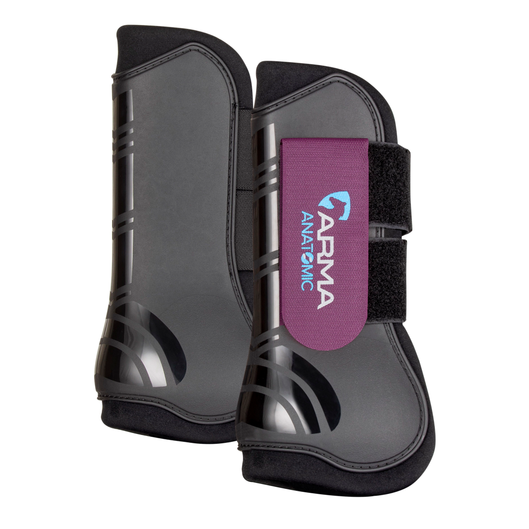 Shires ARMA Tendon Boots #colour_black-plum
