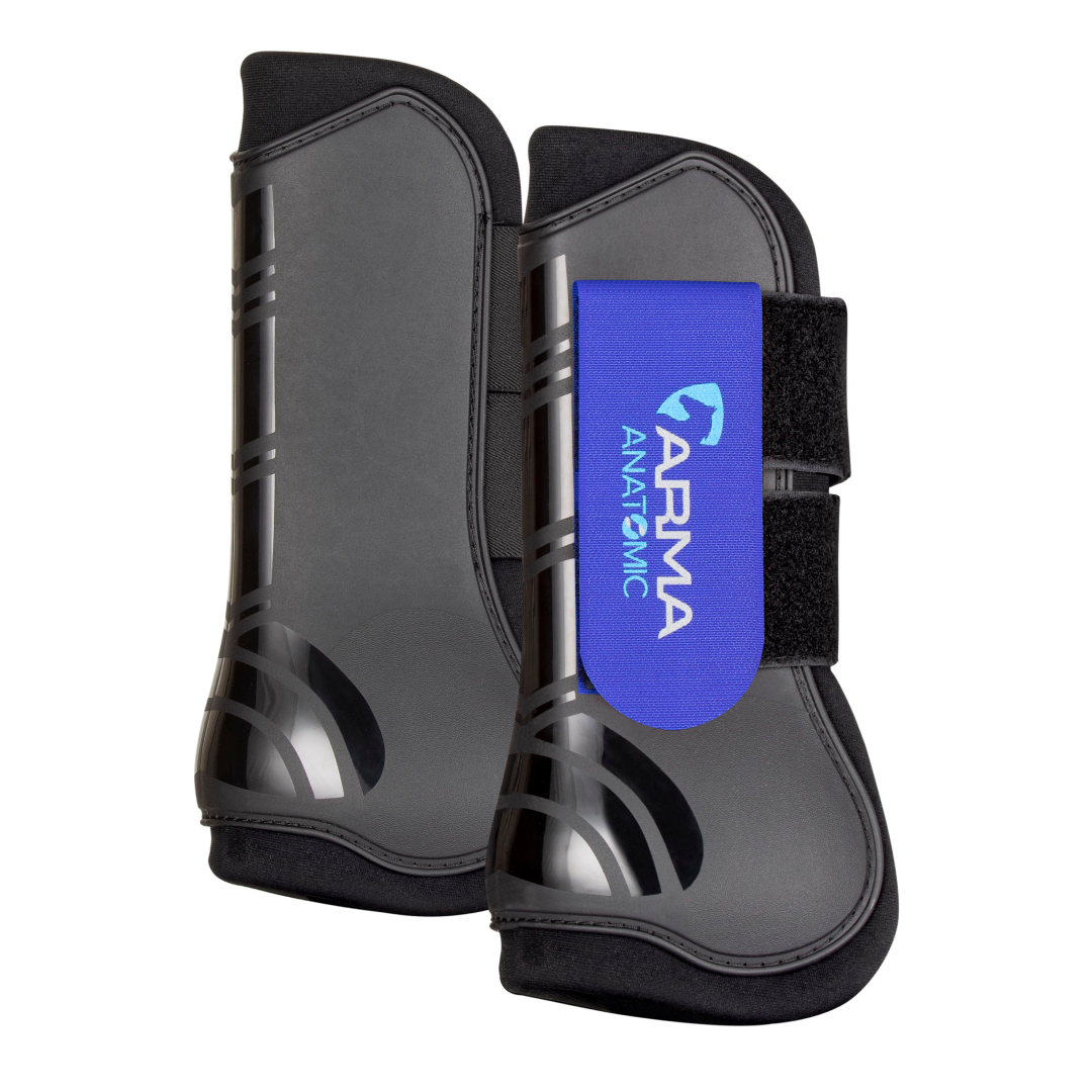 Shires ARMA Tendon Boots #colour_black-royal-blue