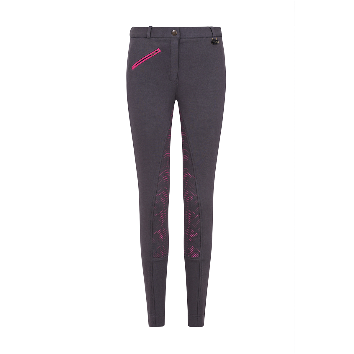 GS Equestrian Carol Damen-Reithose mit Vollbesatz, zweifarbig, Silikon