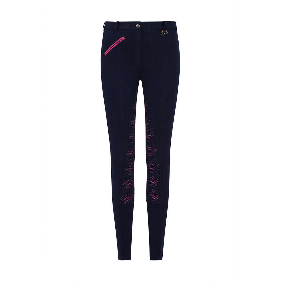 GS Equestrian Carol Damen-Reithose mit Vollbesatz, zweifarbig, Silikon