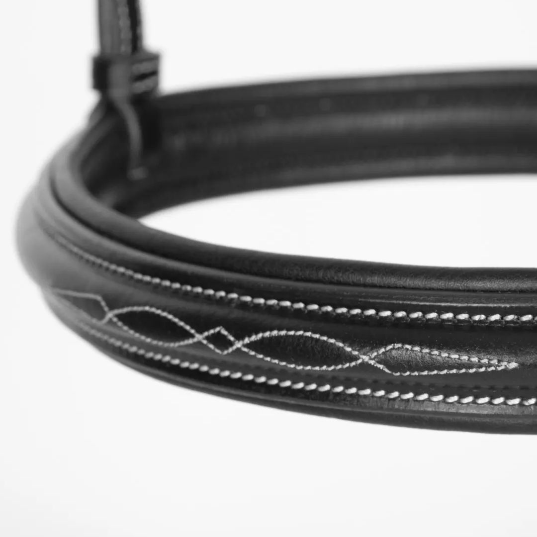 Shires Avignon Padded Raised Cavesson Noseband #colour_black