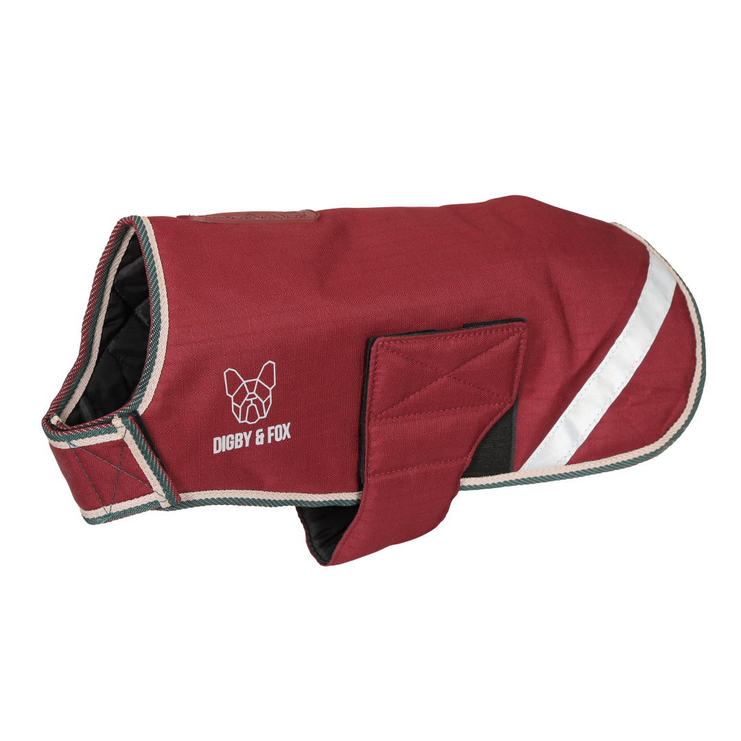 Shires Digby & Fox Waterproof Dog Coat #colour_burgundy