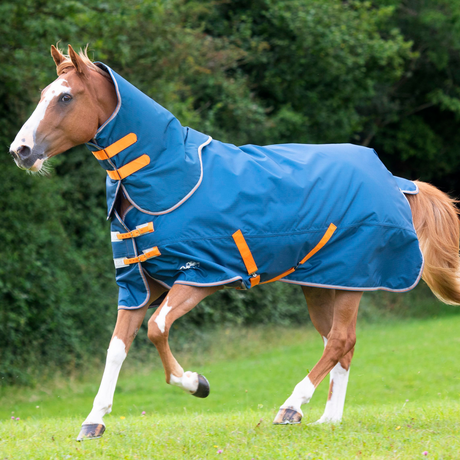 Shires Tempest Original Lite Turnout Rug with Detachable Neck #colour_teal