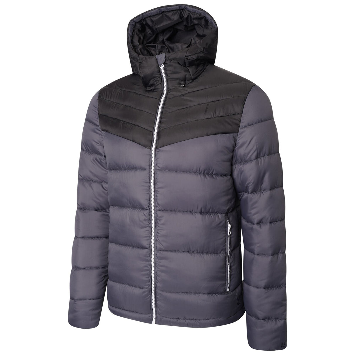 Dare2b Elite Hot Shot Hooded Baffled Jacket #colour_ebony-grey-black