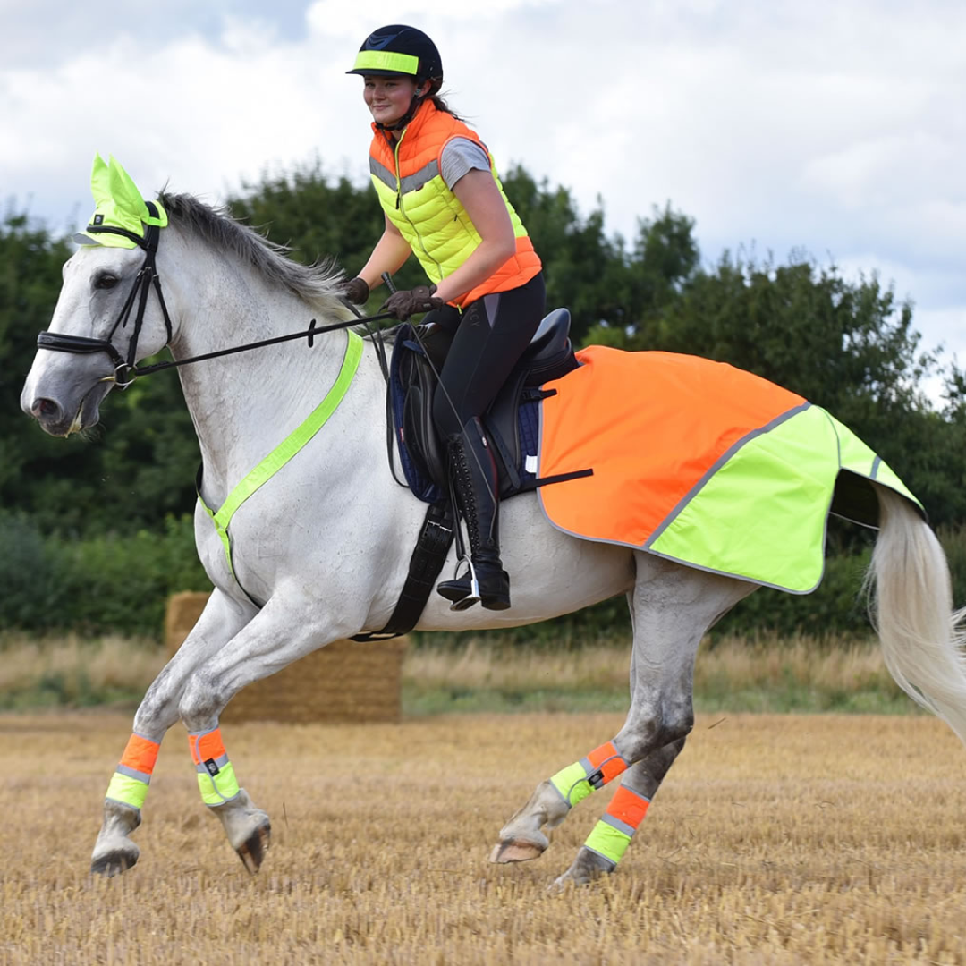 Equisafety Hi-Vis Riding Gilet #colour_yellow-orange