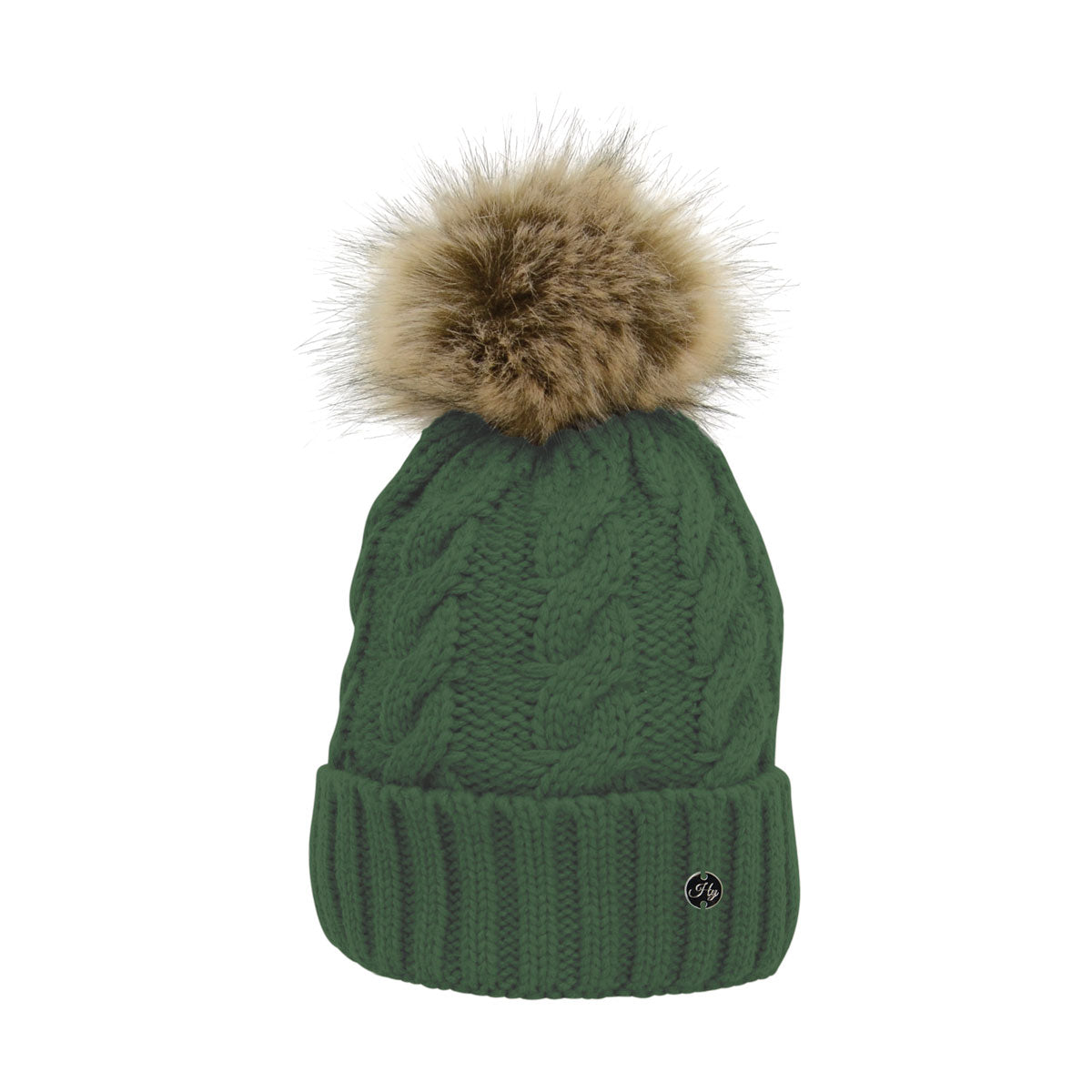 HyFASHION Melrose Cable Knit Bobble Hat