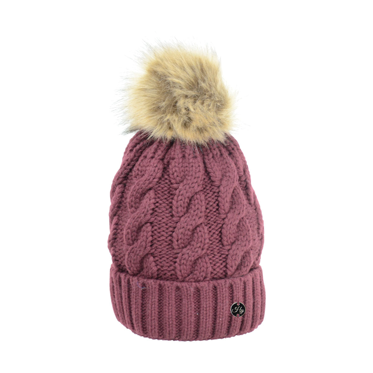 HyFASHION Melrose Cable Knit Bobble Hat