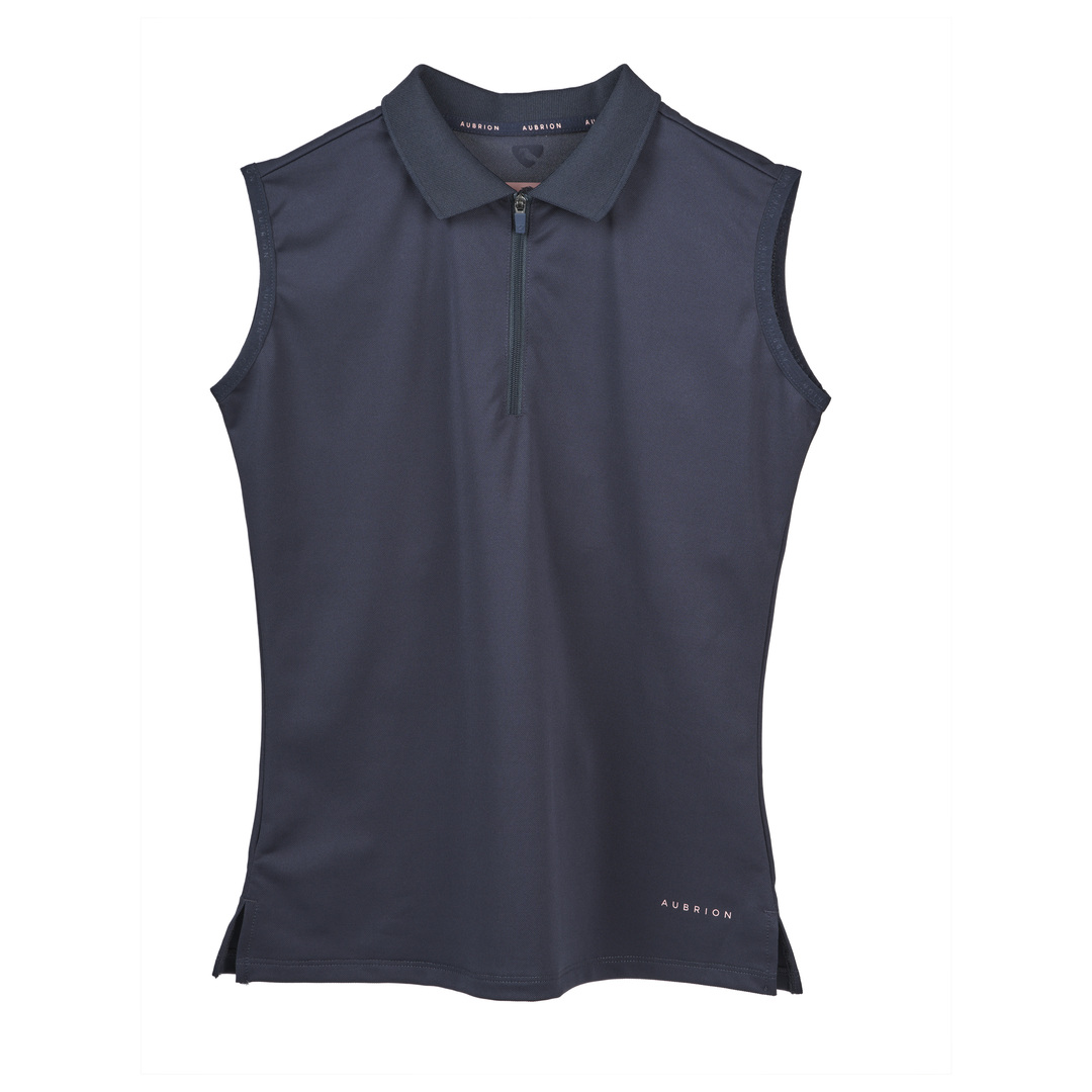 Shires Aubrion Maids Poise Sleeveless Tech Polo #colour_navy