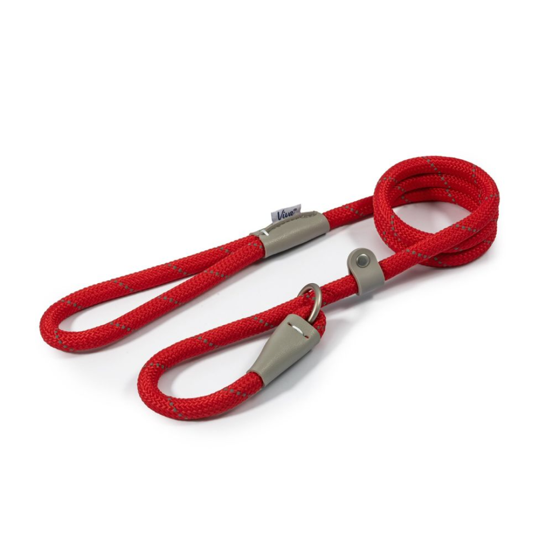 Ancol Viva Reflective Rope Slip #colour_red