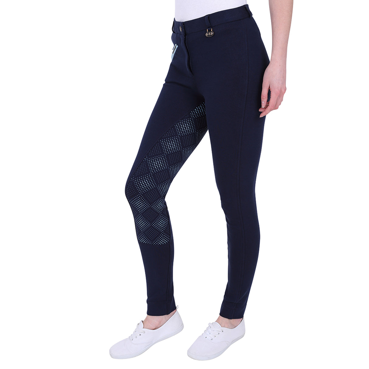 GS Equestrian Carol Damen-Reithose mit Vollbesatz, zweifarbig, Silikon