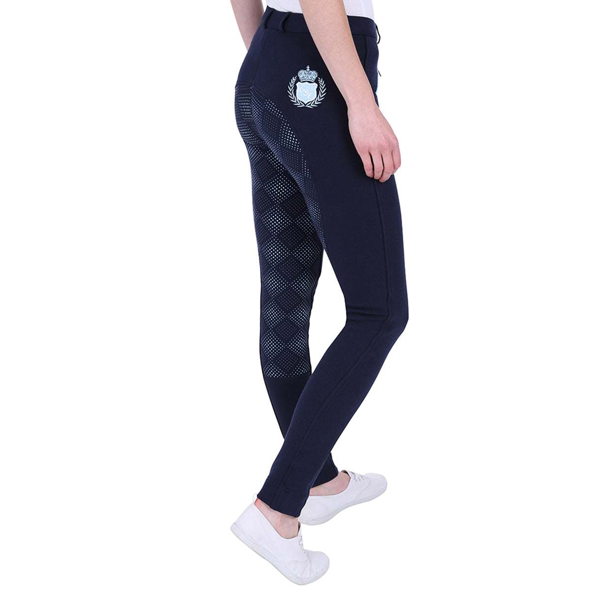 GS Equestrian Carol Damen-Reithose mit Vollbesatz, zweifarbig, Silikon