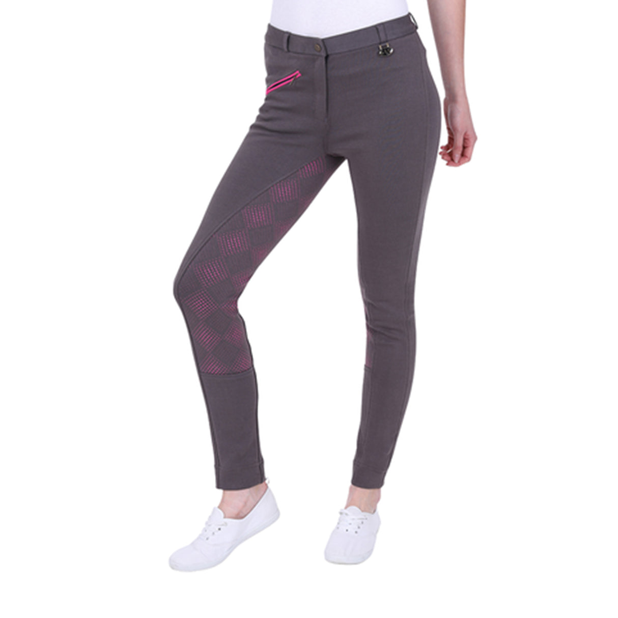 GS Equestrian Carol Damen-Reithose mit Vollbesatz, zweifarbig, Silikon
