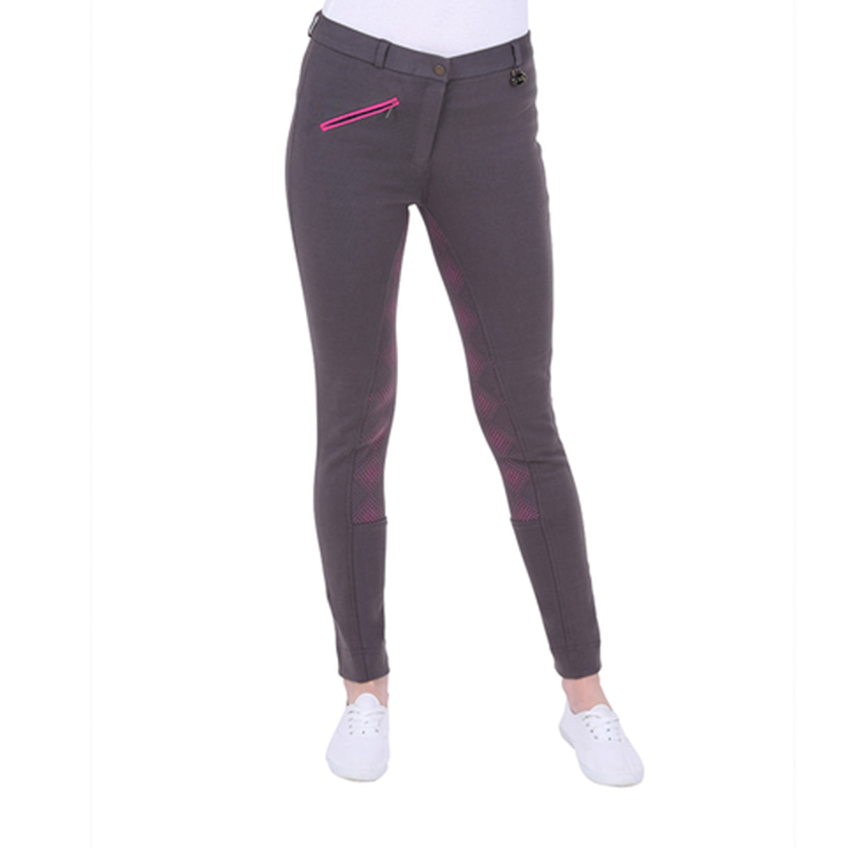GS Equestrian Carol Damen-Reithose mit Vollbesatz, zweifarbig, Silikon