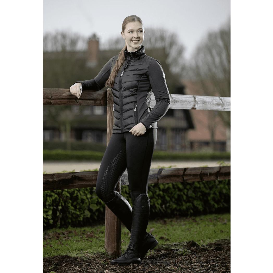 HKM Graz Style Silicone Full Seat Riding Leggings #colour_black