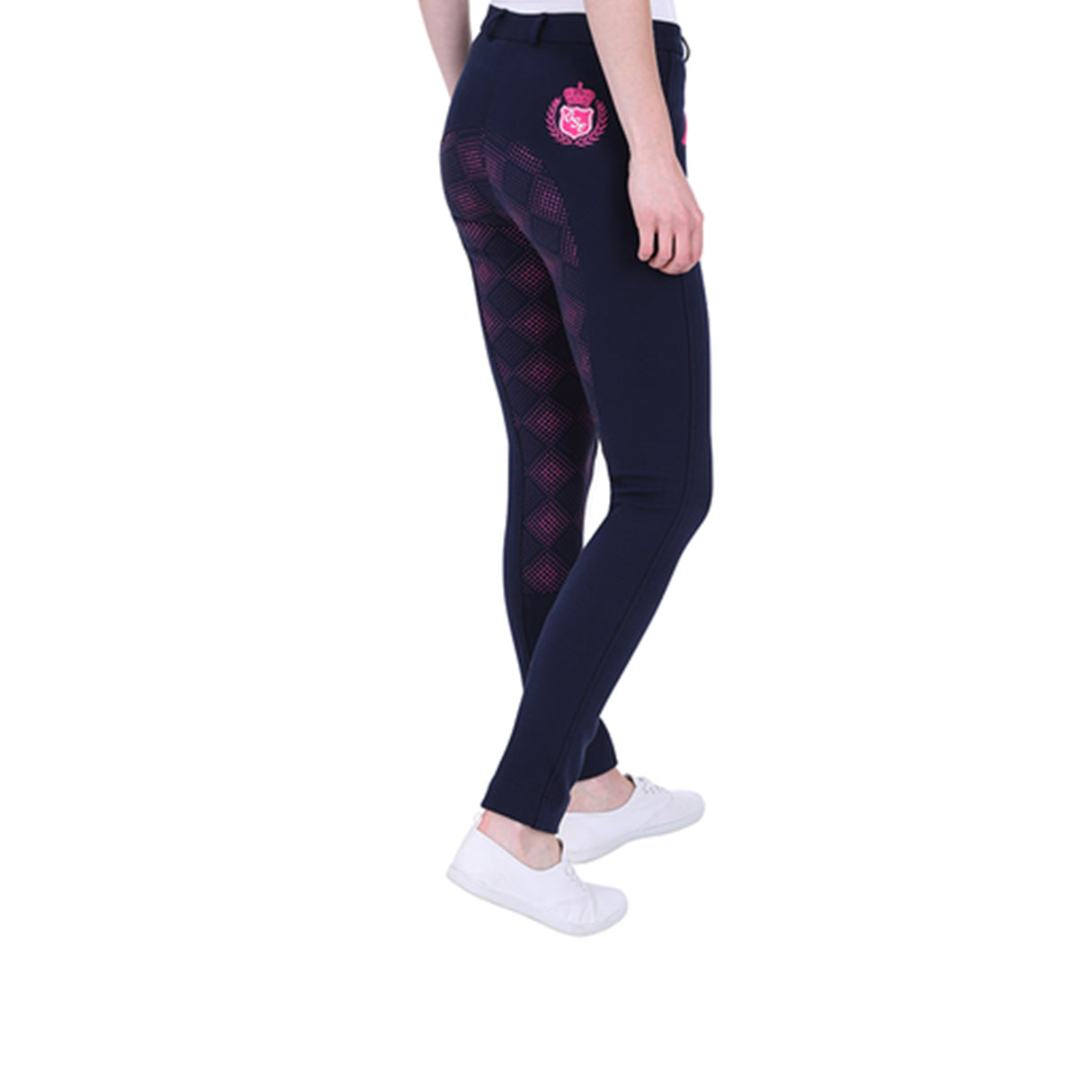 GS Equestrian Carol Damen-Reithose mit Vollbesatz, zweifarbig, Silikon