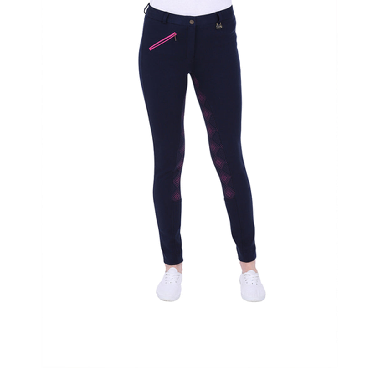 GS Equestrian Carol Damen-Reithose mit Vollbesatz, zweifarbig, Silikon