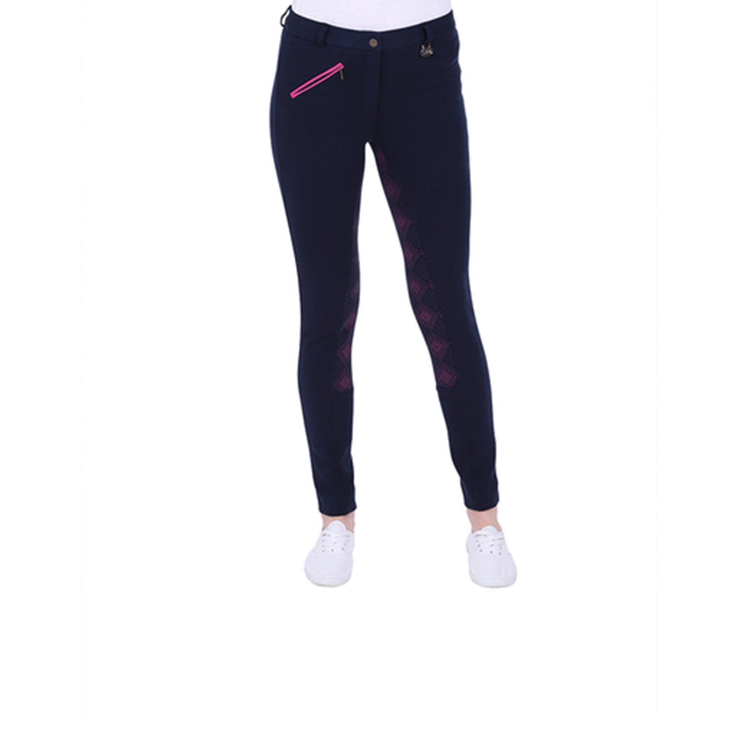 GS Equestrian Carol Damen-Reithose mit Vollbesatz, zweifarbig, Silikon