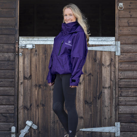 EQUIDRY Women's Shortie Mesh Lining Mac #colour_purple