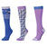 Dublin 3 Pack Socks Childs #colour_purple-geo-ponies