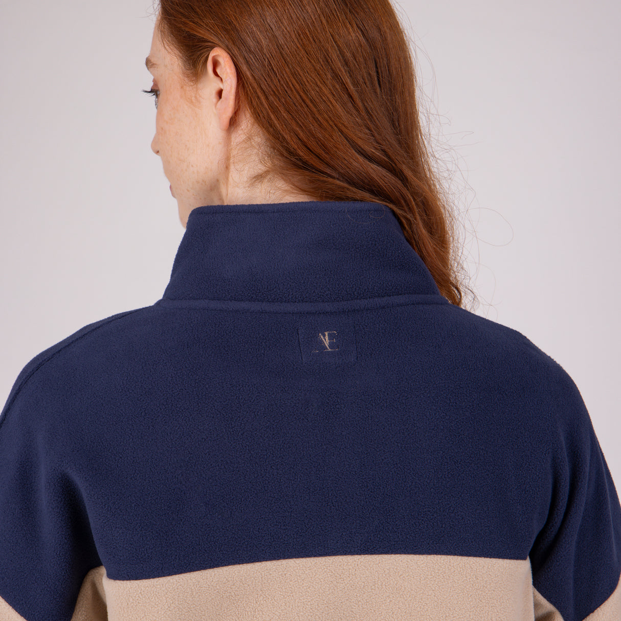 Shires Aubrion Equestrian Quarter Zip Fleece #colour_midnight-taupe