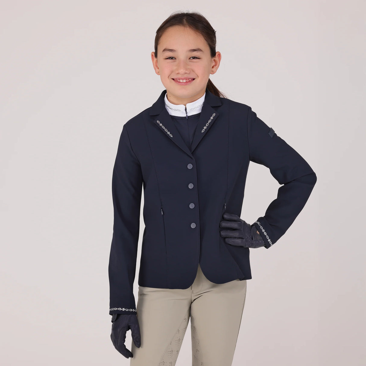 Shires Aubrion Children's Optima-LX Show Jacket #colour_navy