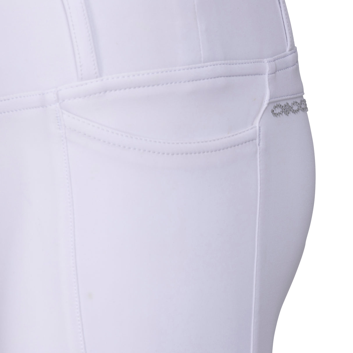 Shires Aubrion Optima LX Riding Tights - Young Rider #colour_white