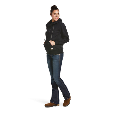 Ariat Women's Rebar Skill Set 1/2 Zip Hoodie #colour_black