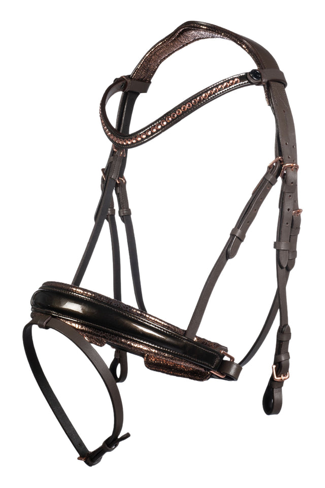 HKM Bridle -Sofia- #colour_brown/rose-gold