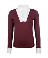 HKM Women's Long Sleeve Competition Shirt -Virginia- #colour_bordeaux