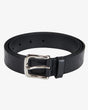 Equestro Leather Belt With Logo #colour_black-silver