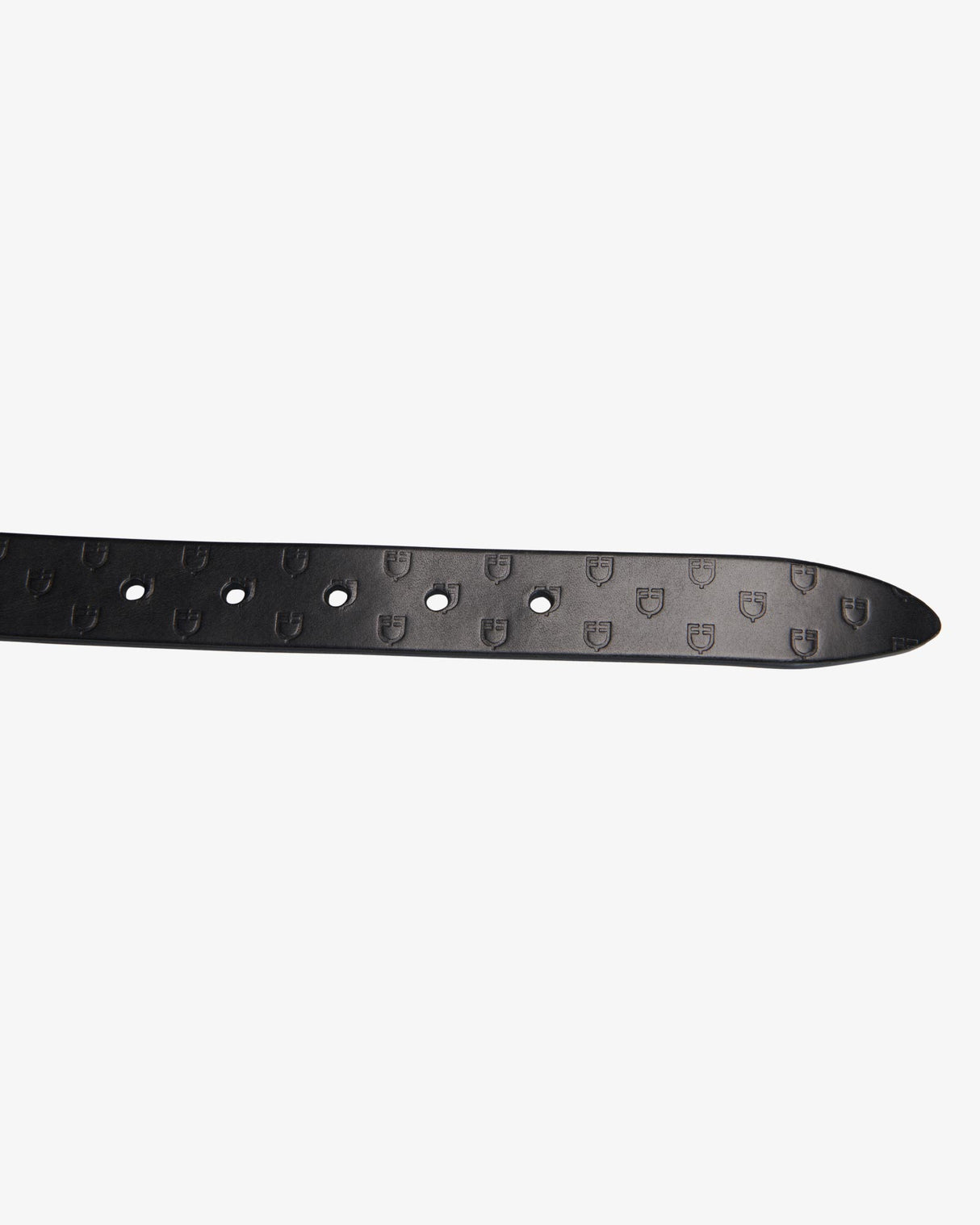 Equestro Leather Belt With Logo #colour_black-silver