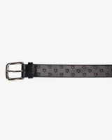 Equestro Leather Belt With Logo #colour_black-silver