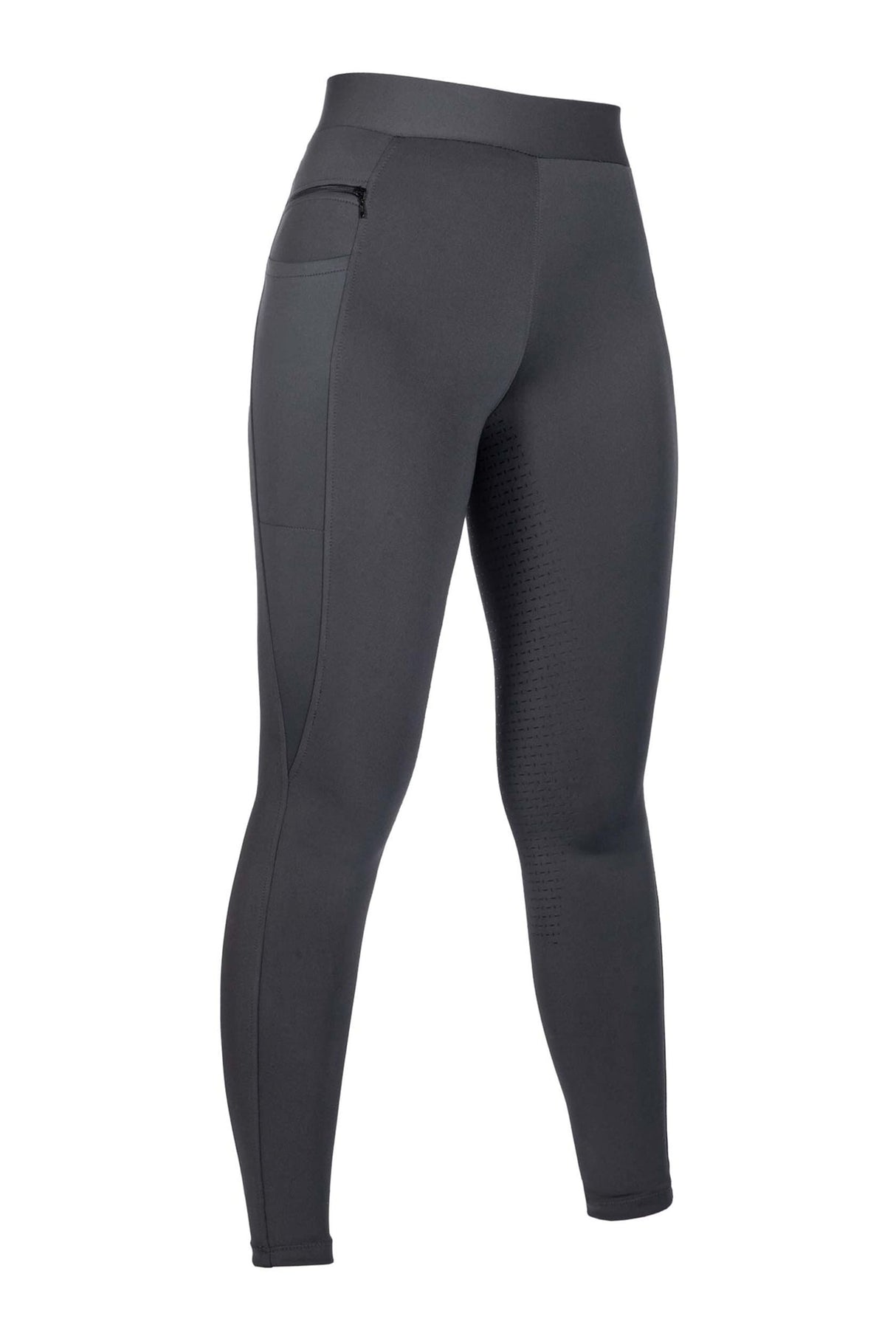 HKM Ladies Silicone Full Seat Riding Leggings -Isabella- #colour_grey