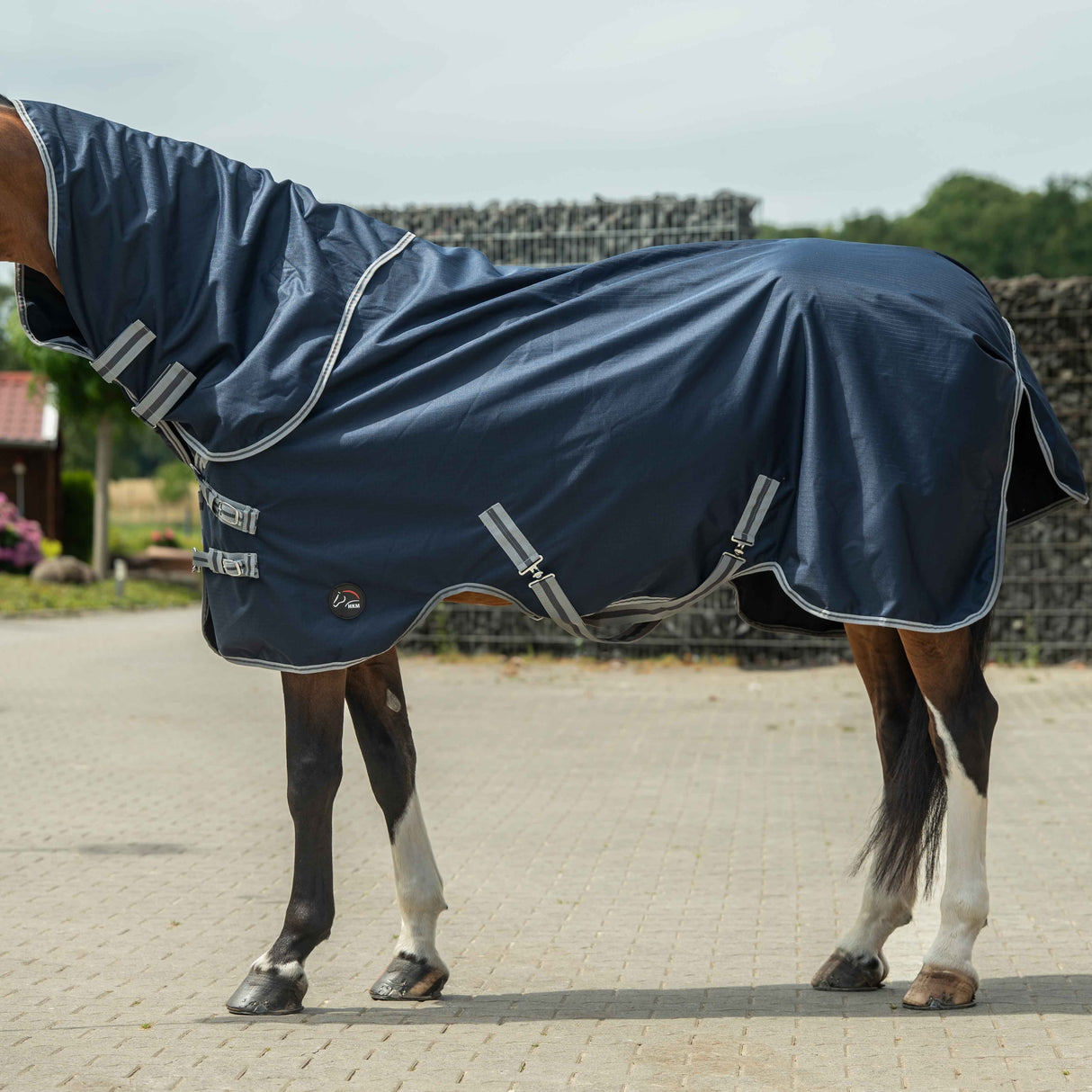 HKM Turnout Rug with Detachable Neck -Therma Pro- #colour_deep-blue