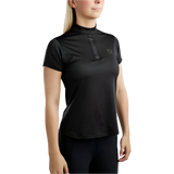 Montar MoBriella Short Sleeved Training Shirt with Gun Metal Crystals #colour_black