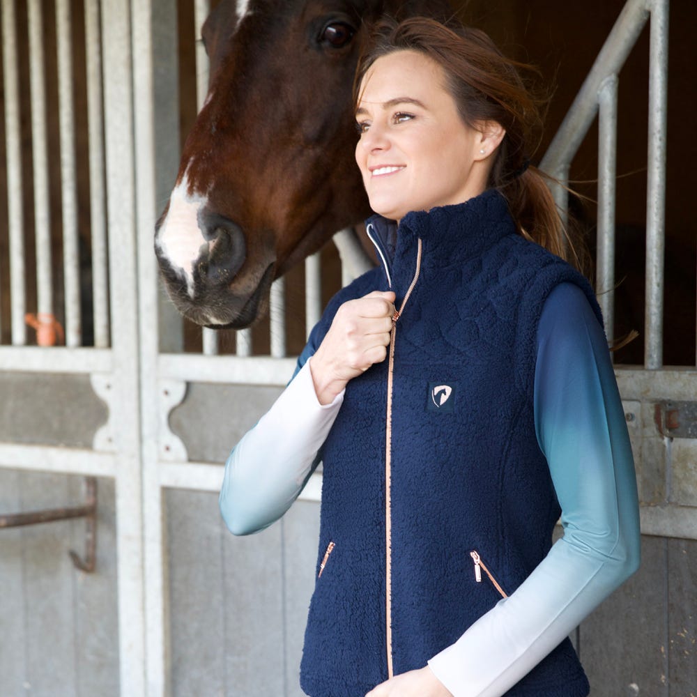 Hy Equestrian Elevate Ombre Base Layer #colour_navy-olive-green