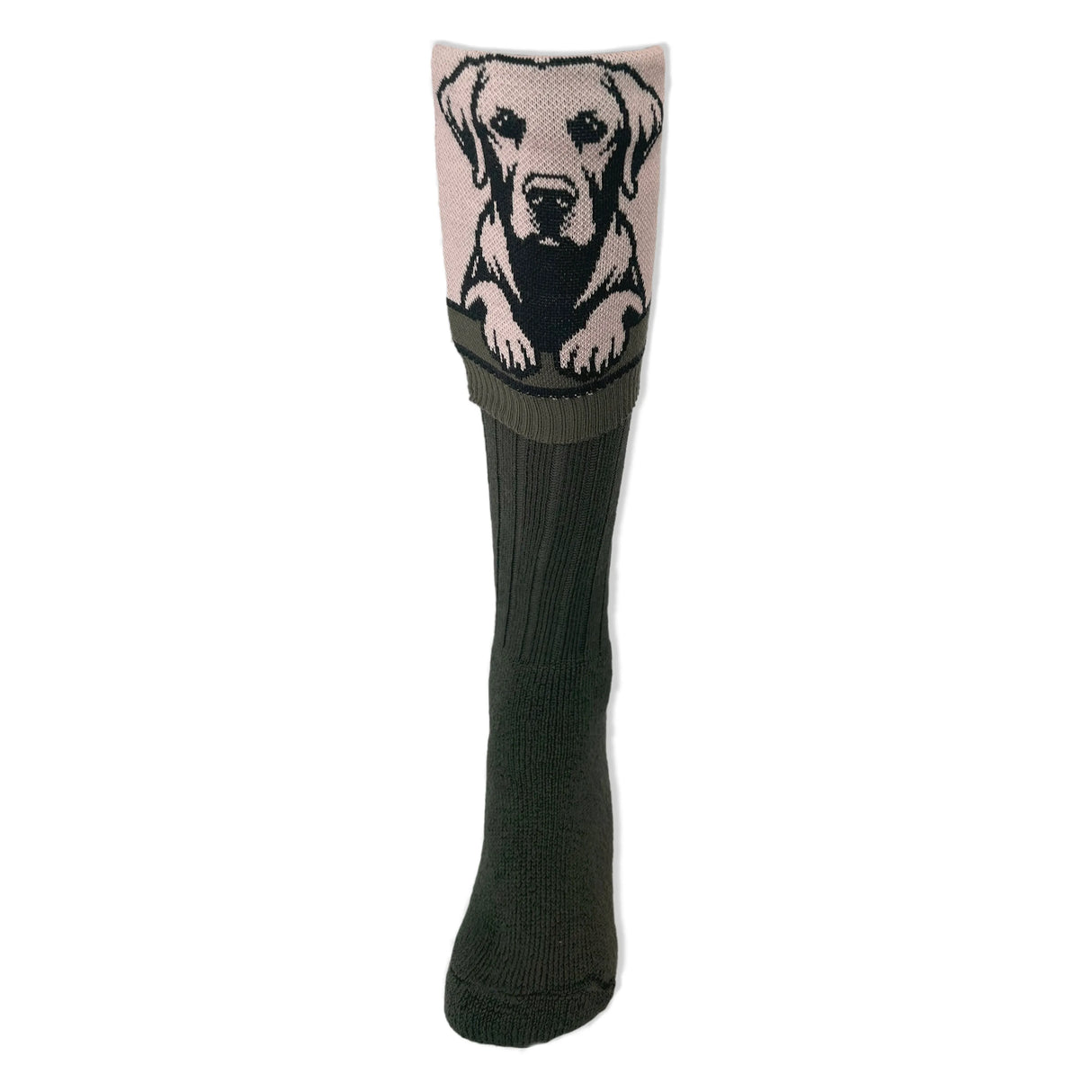 Waring Brooke Loyal Labrador Socks #colour_black-olive