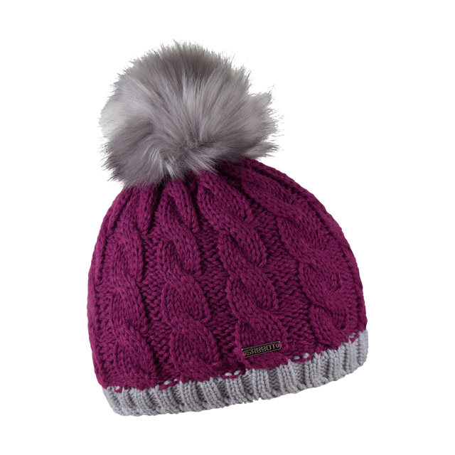 Sabbot Andrea Bobble Hat #colour_mulberry-grey