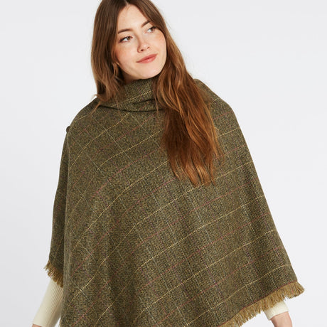 Dubarry Womens Hazelwood Tweed Poncho #colour_thistle