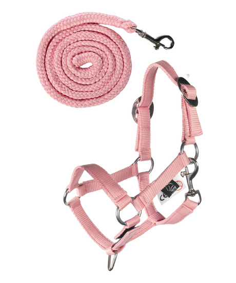 HKM Head Collar and Lead Rope -Hobby Horsing Basic- #colour_rose