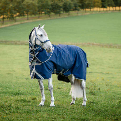 Horseware Ireland Amigo 1200D FieldSafe Plus 250g Turnout Rug Turnout Rug #colour_navy-titanium-grey-silver