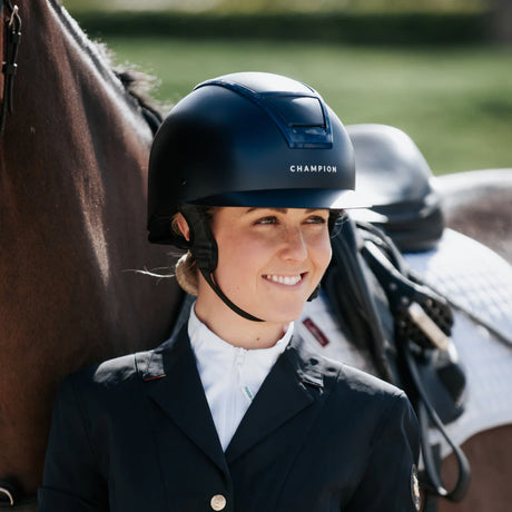 Champion Insight Oval Standard Peak Riding Hat #colour_matt-black
