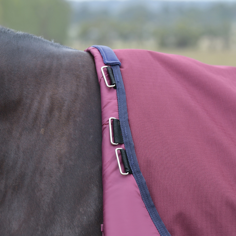 Weatherbeeta Comfitec Essential 50G Detach-A-Neck Turnout #colour_burgundy-navy