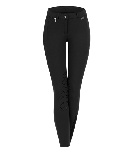 E.L.T Micro Ladies Knee Silicone Riding Breeches #colour_black