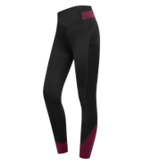 E.L.T Noemi Ladies Riding Leggings #colour_black-velvet-red