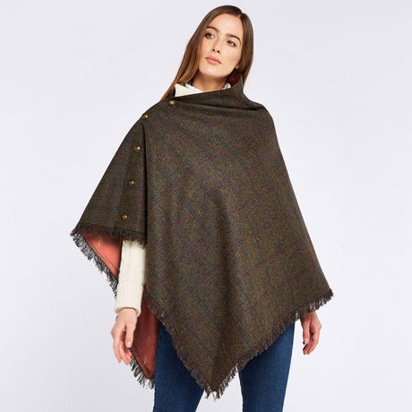 Dubarry Womens Hazelwood Tweed Poncho #colour_hemlock