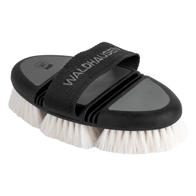 Waldhausen Flex Cuddle Brush with Goat's Bristles #colour_schwarz-grau