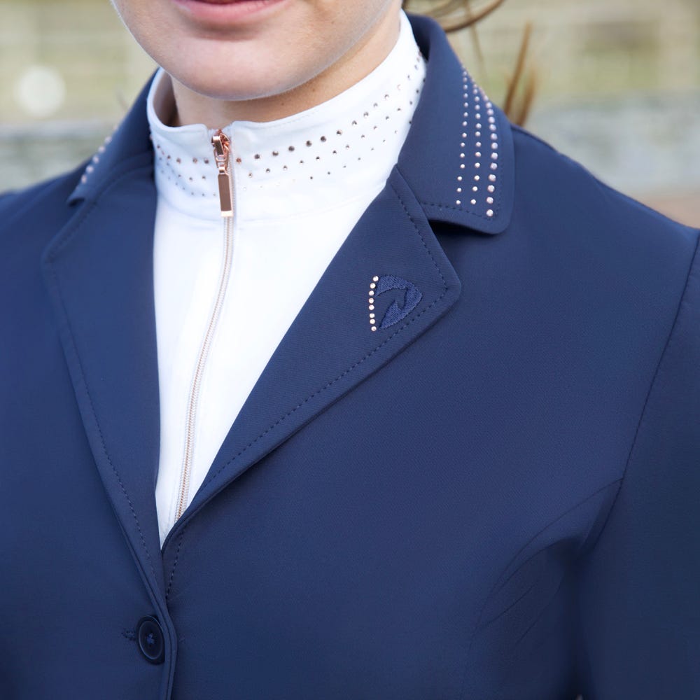 Hy Equestrian Roka Royal Show Shirt #colour_white-rose-gold